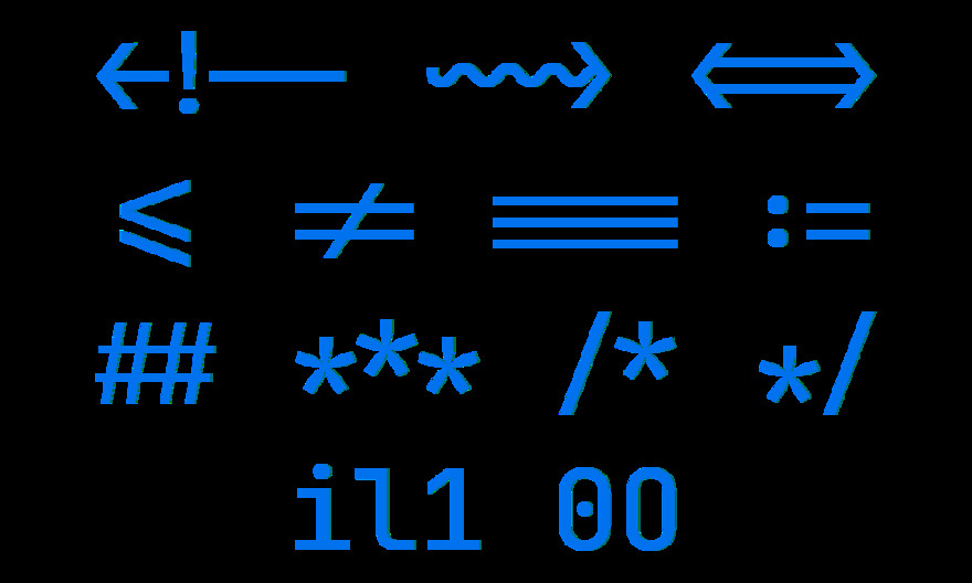 Monospace Fonts with Coding Ligatures